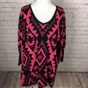 Aztec Dolman Sleeve Tunic Sweater